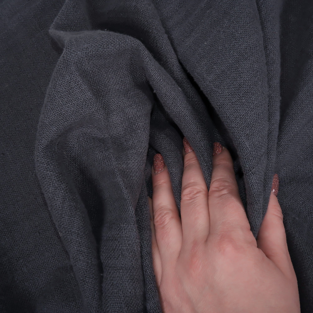 Fluffy  linen fabric - Porpoise grey - 6570 SH