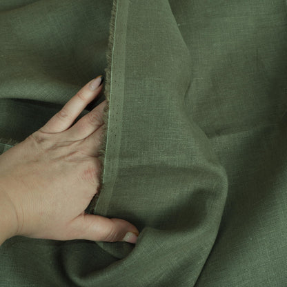 Moss green - linen fabric - 180g/² - 176M