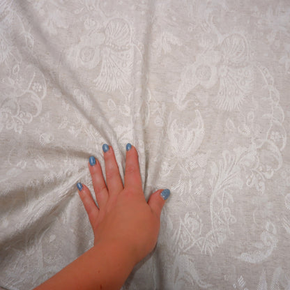 Natur Jacquard linen fabric - 9930