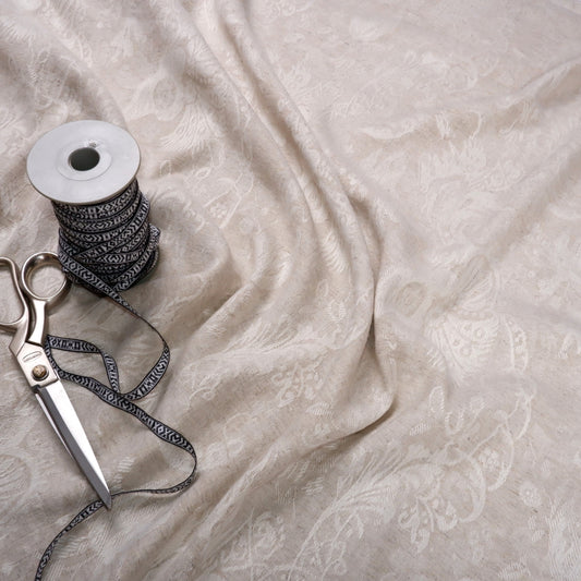 Natur Jacquard linen fabric - 9930