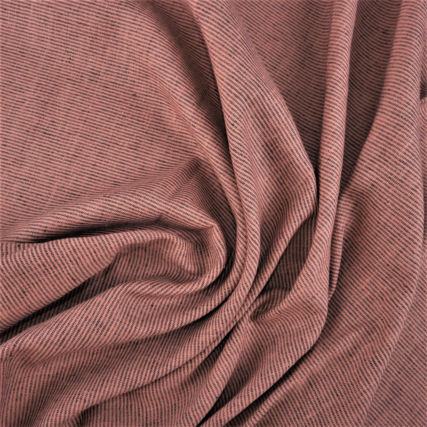 Mini stripes in pink linen fabric - 9934