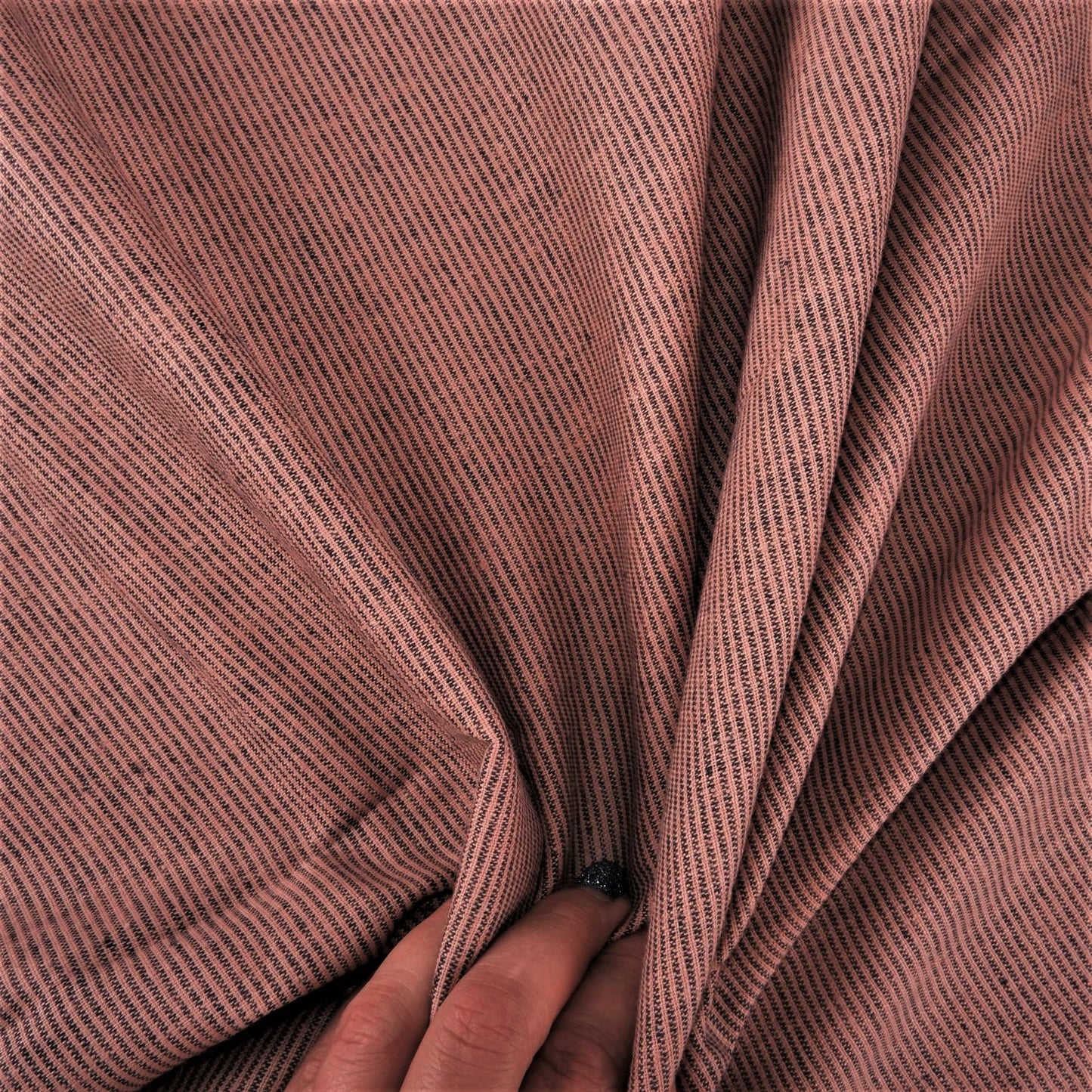 Mini stripes in pink linen fabric - 9934