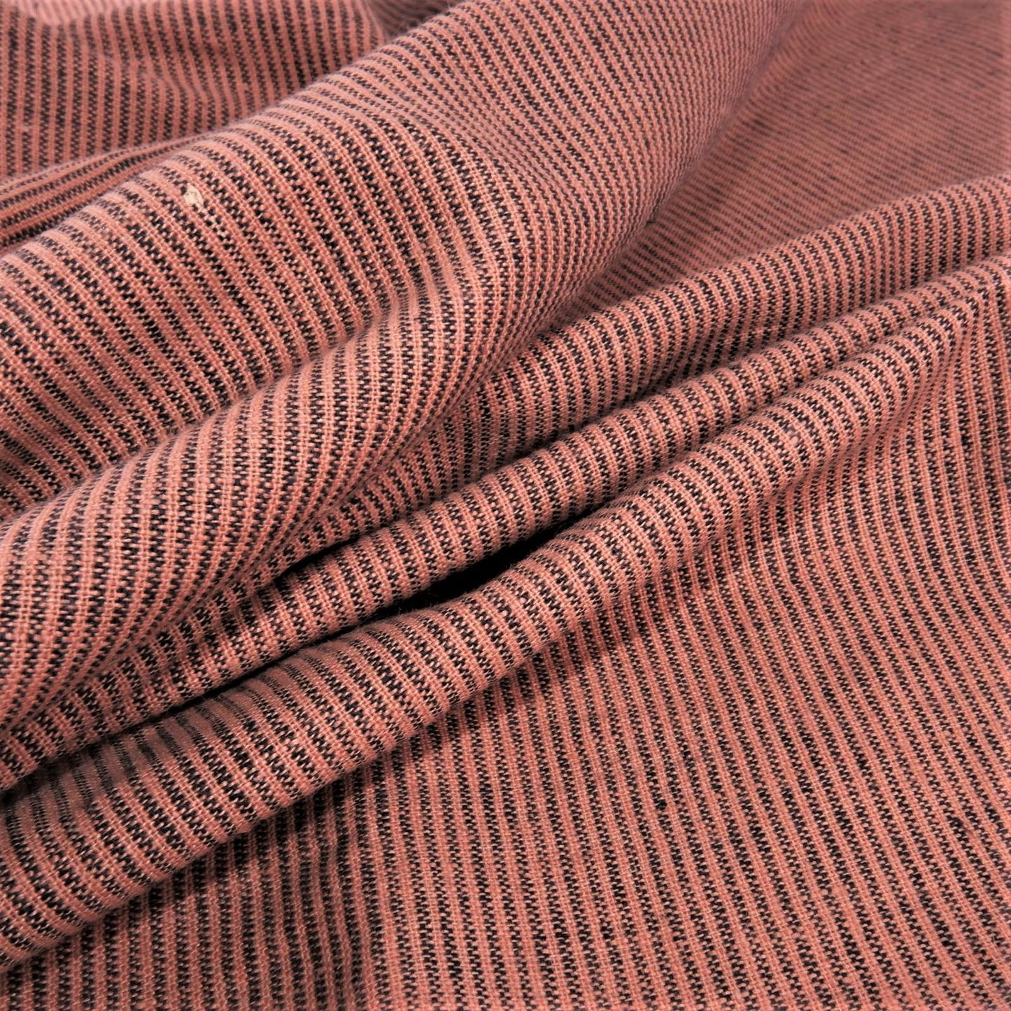 Mini stripes in pink linen fabric - 9934