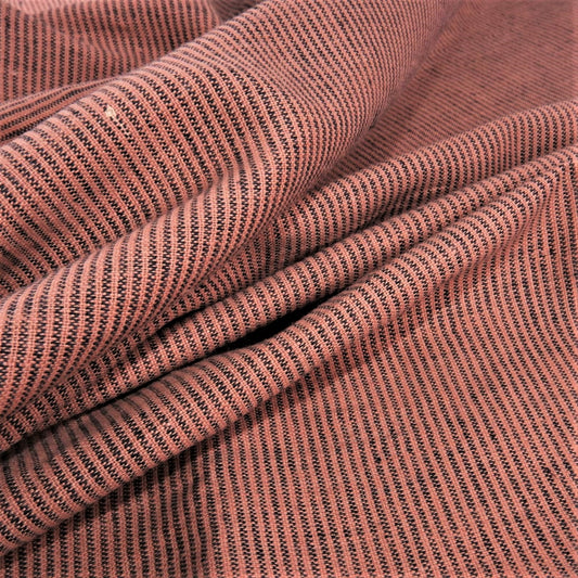 Mini stripes in pink linen fabric - 9934