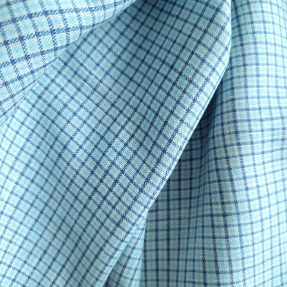 Linen fabric in blue checks - 9931L