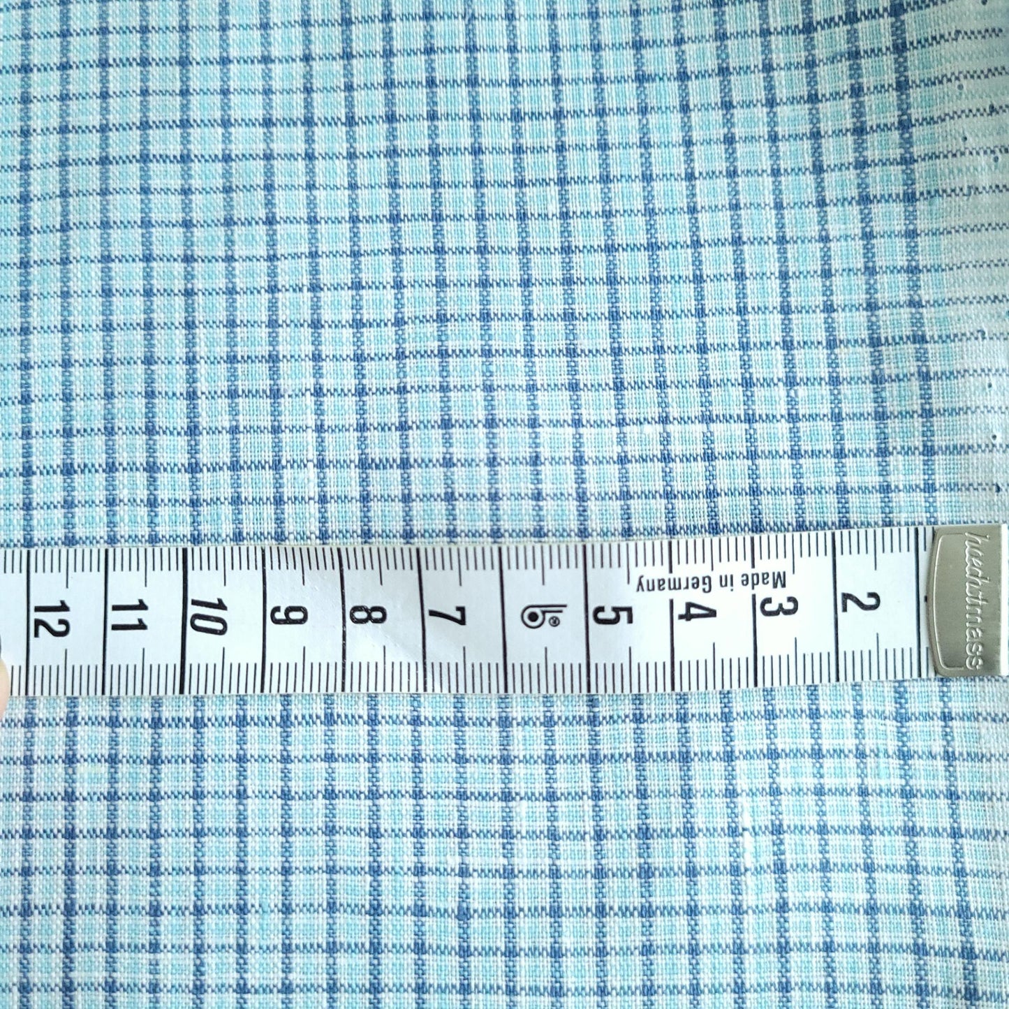 Linen fabric in blue checks - 9931L