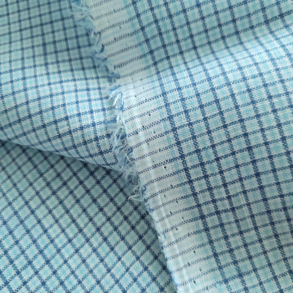 Linen fabric in blue checks - 9931L