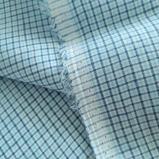 Linen fabric in blue checks - 9931L