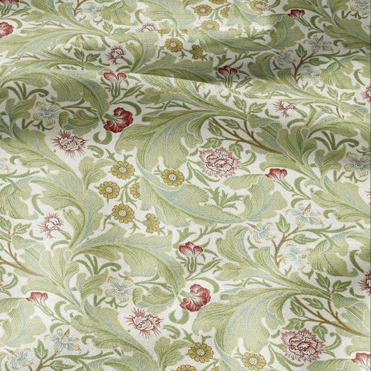 William Morris Leicester print on 100% LINEN - Victorian Art crafts linen Fabric - Linen fabric botanical Historical upholstery home textile