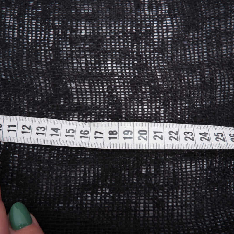Extra heavy Sheer linen fabric -  Black - prewashed - 9939W