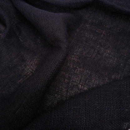 Extra heavy Sheer linen fabric -  Black - prewashed - 9939W