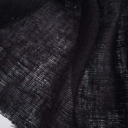 Extra heavy Sheer linen fabric -  Black - prewashed - 9939W