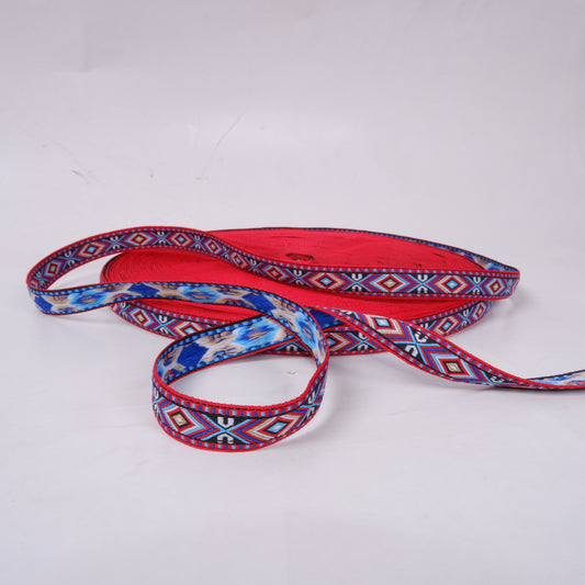Rhombs -  Folk art trim - red and blue 18mm