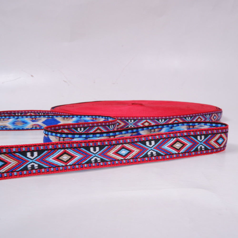 Rhombs -  Folk art trim - red and blue 18mm