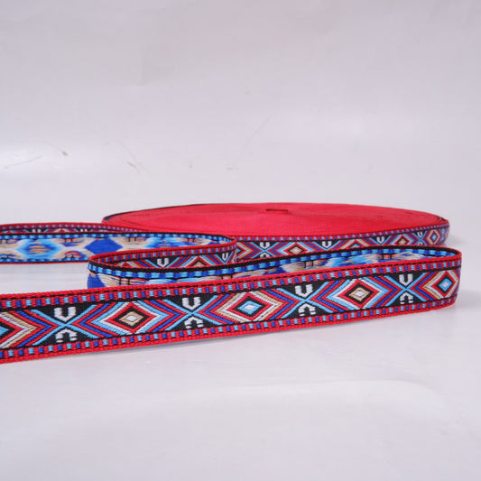 Rhombs -  Folk art trim - red and blue 18mm