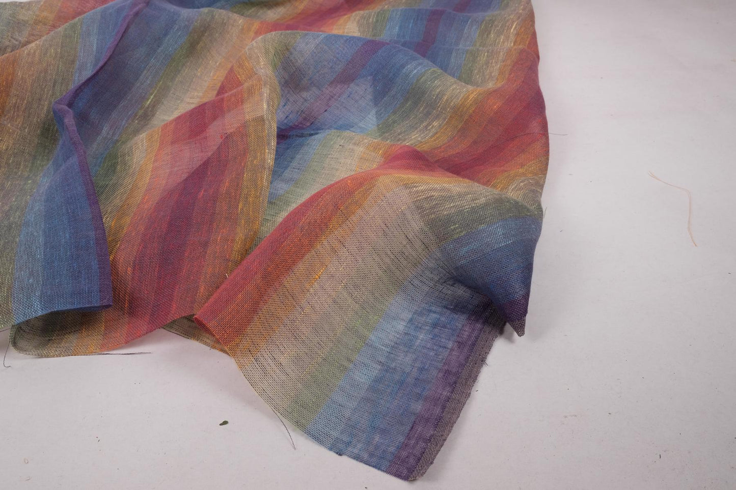Sheer linen fabric -  rainbow stripes - 886SH