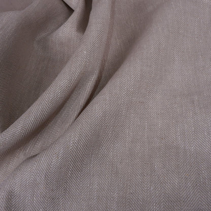 Herringbone - Natur oatmeal - Heavy linen fabric - T005H