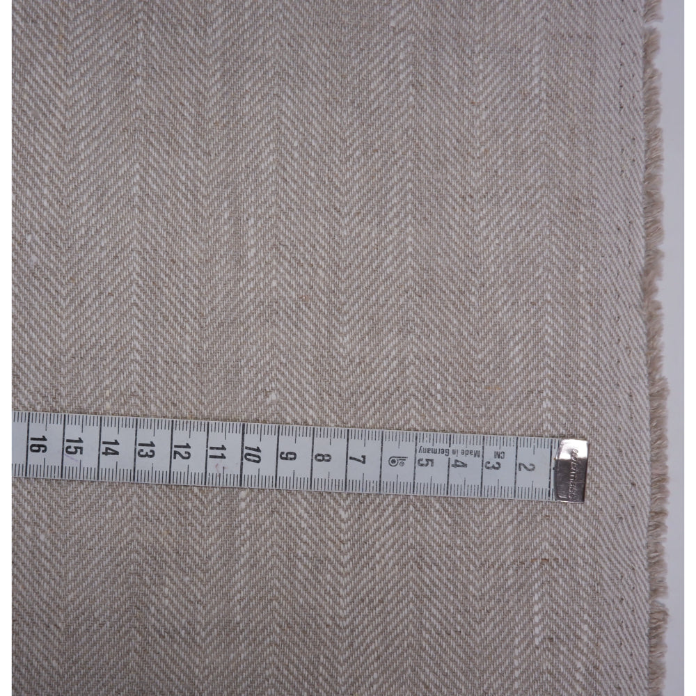 Herringbone - Natur oatmeal - Heavy linen fabric - T005H