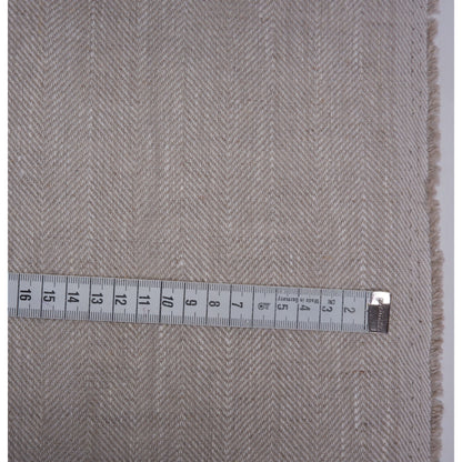 Herringbone - Natur oatmeal - Heavy linen fabric - T005H