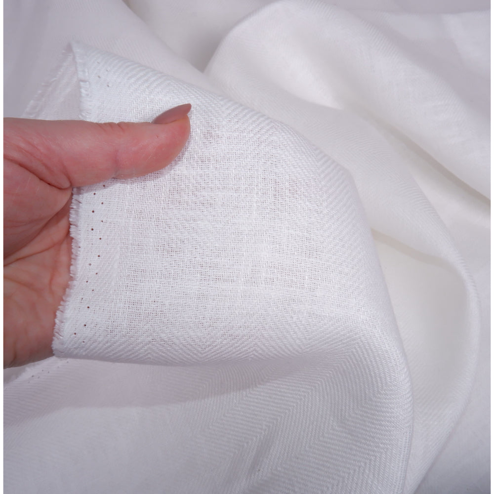 Herringbone - offwhite - Heavy linen fabric - T006H
