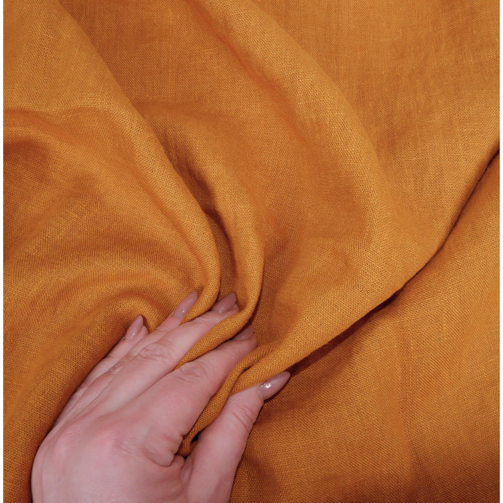 Mustard - Heavy linen fabric - Prewashed - T009H