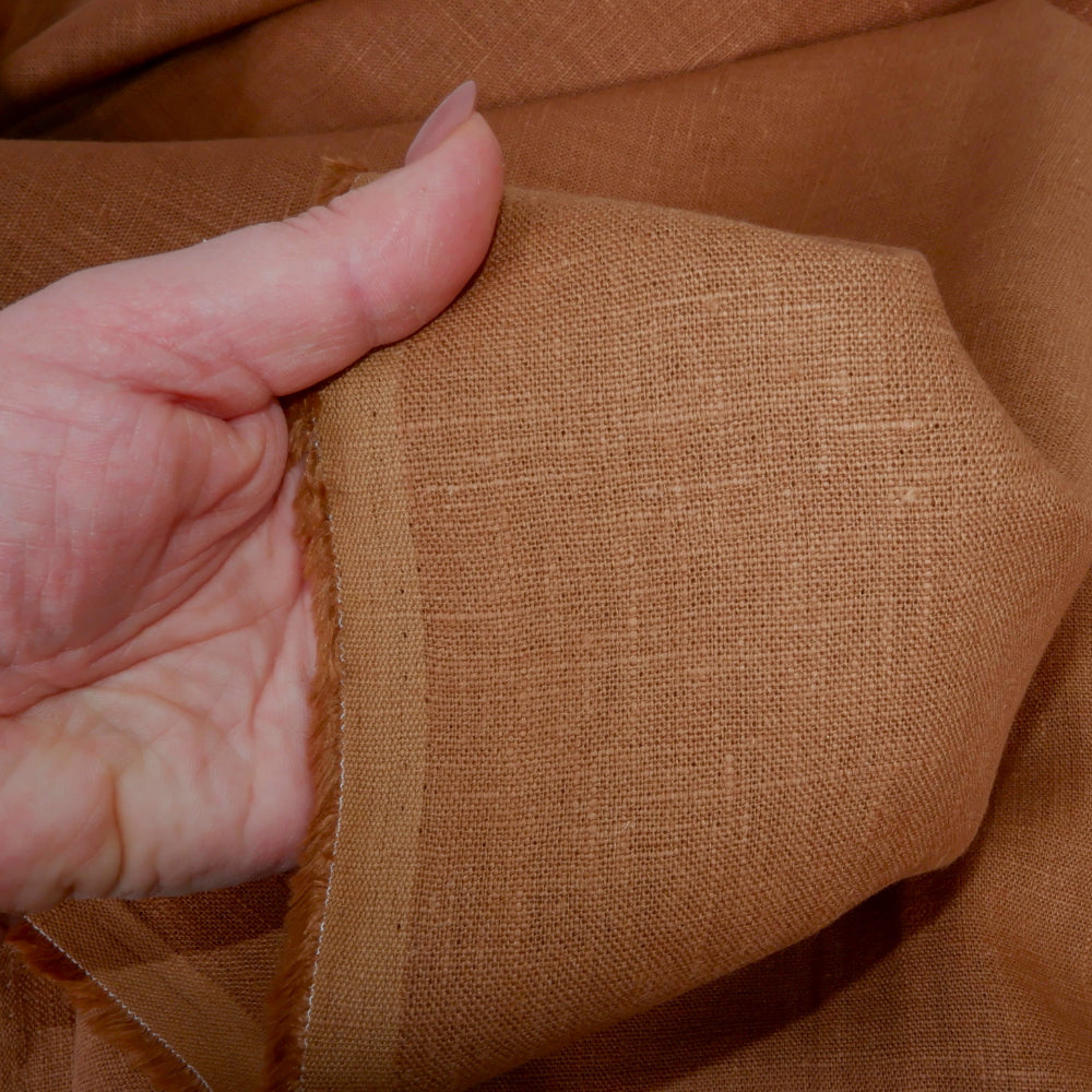 Maple brown - Heavy linen fabric - Regular - T010H