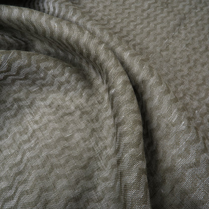 Green and white - double sided linen fabric - T002H
