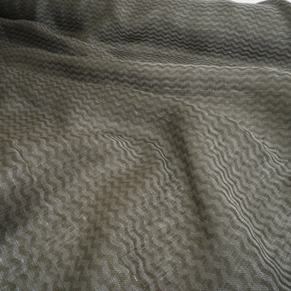 Green and white - double sided linen fabric - T002H