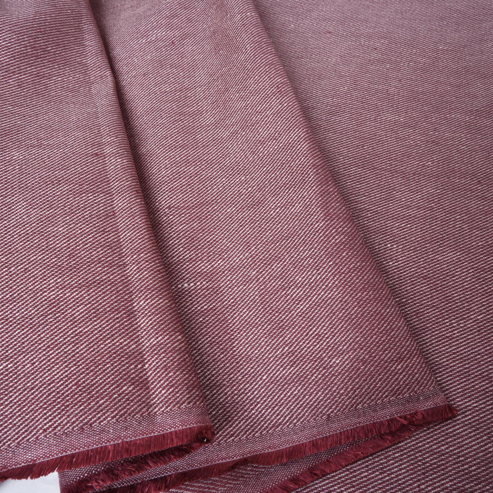 Plum Twill - Coated - extra heavy linen fabric - T003H