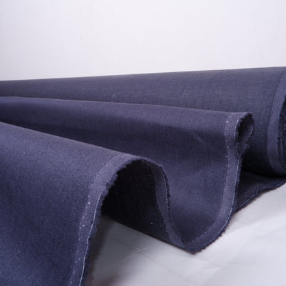 Navy blue - Coated - heavy linen fabric - T004H