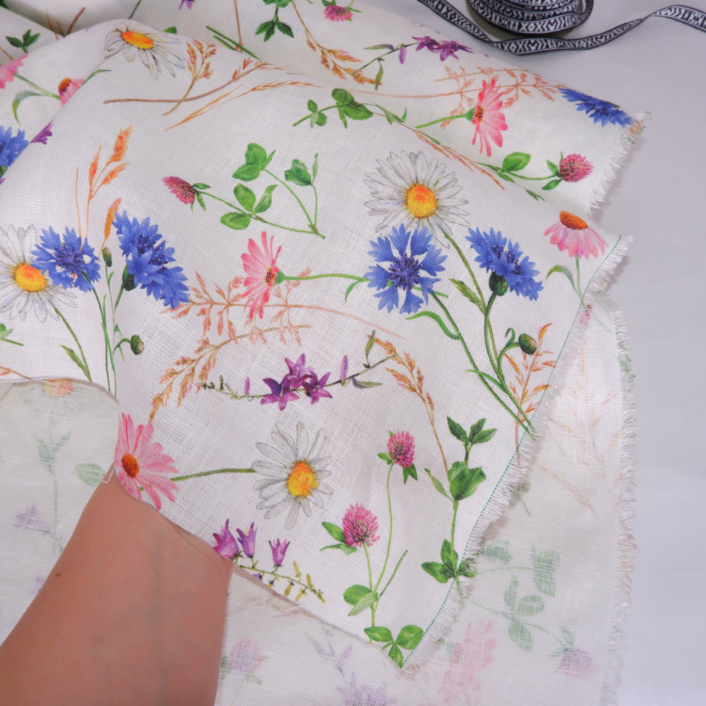 Wildflowers - digital printed linen fabric - T014M