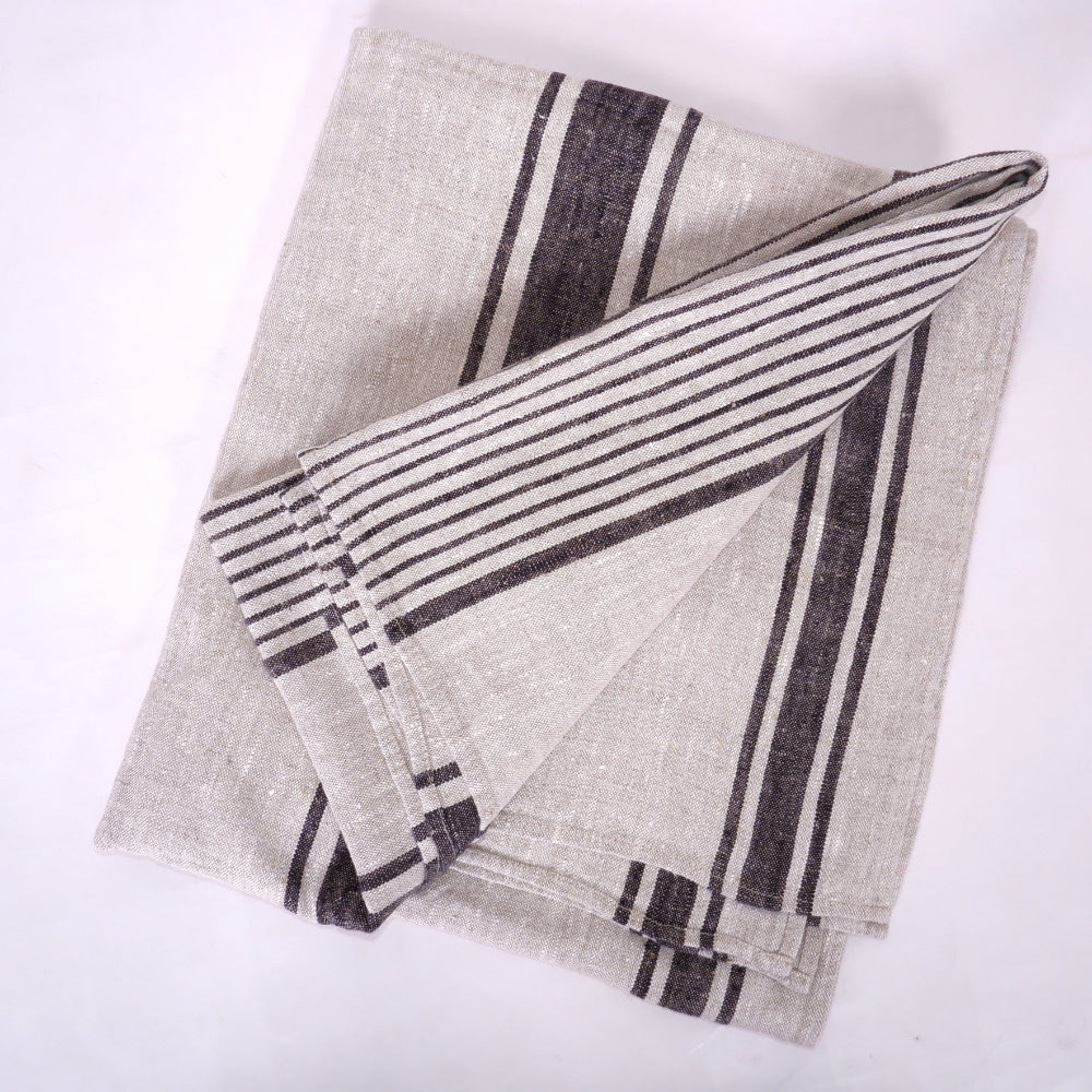 Village Black - linen blanket