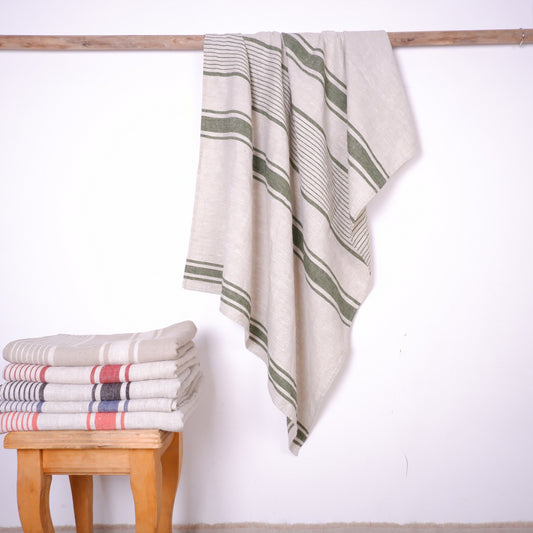 Village Green stripes - linen towel