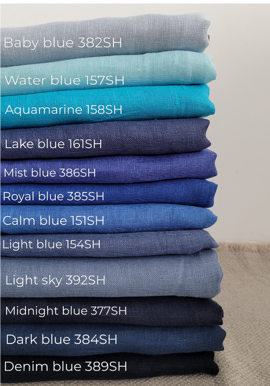 Shades of blue - Sheer linen fabric