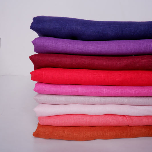 Shades of Red - Sheer linen fabric