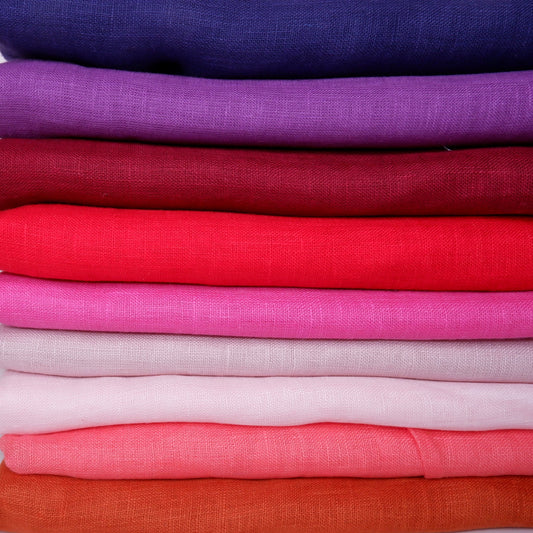 Shades of Red - Sheer linen fabric
