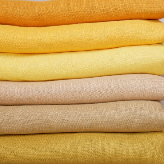 Shades of yellow - Sheer linen fabric