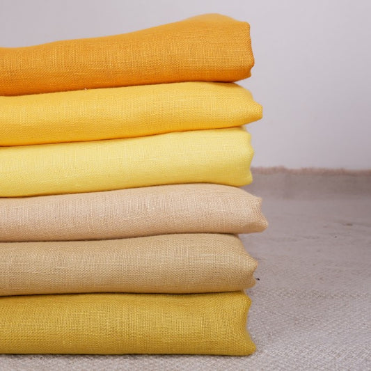 Shades of yellow - Sheer linen fabric