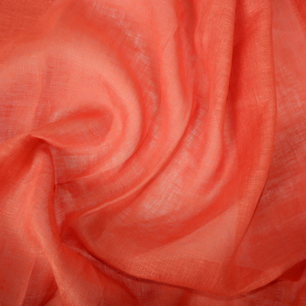Sheer linen fabric - Fire Orange - 334SH
