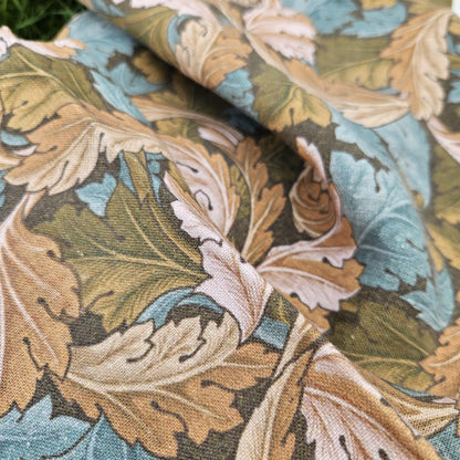 William Morris Acanthus print on 100% LINEN - Victorian Art crafts linen Fabric - botanical Historical upholstery home textile