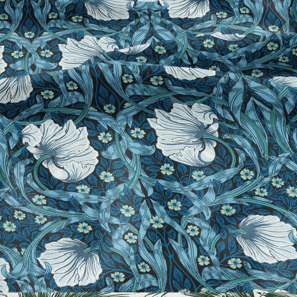 100% LINEN fabric - William Morris Pimpernel opal - British Victorian flax - sewing upholstery home decor or clothing 3834