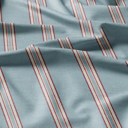 100% LINEN Fabric Scallop stripe print - block print linen heavy for upholstery home decor - medium for dress making 2837
