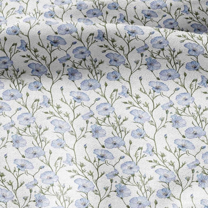 100% LINEN Fabric Linum flower print - Lithuanian floral linen heavy for upholstery home decor - medium for dress making 2790