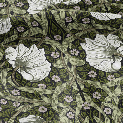 100% LINEN fabric - William Morris Pimpernel olive green - British Victorian flax - sewing upholstery home decor or clothing 3833