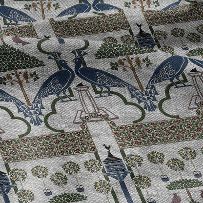 100% linen fabric - The Squire's Garden by Voysey - Victorian Art crafts - Historical pattern home decor dress making 3621