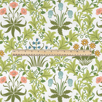 William Morris Celandine 100% LINEN Fabric - British linen floral upholstery home textile Victorian fabrics green 3161