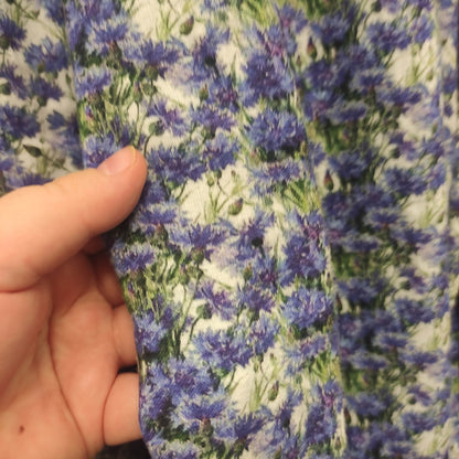 100% linen fabricwith cornflower print -  Medium weight  or heavy  -  for blouses dresses curtains scarves 059
