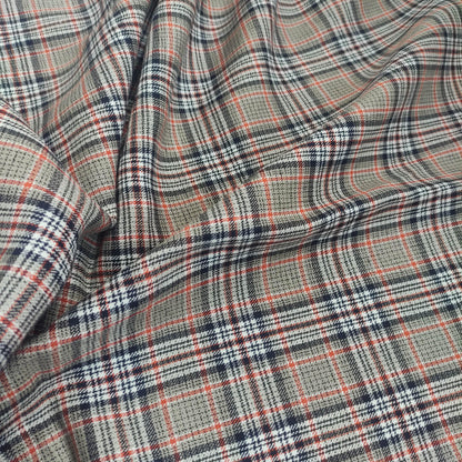 Premium Linen Gingham Fabric in brown black white |  multicolor check T124