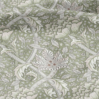William Morris Windrush green print on 100% LINEN - Victorian Art crafts linen Fabric