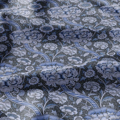 William Morris Wandle blue print on 100% LINEN - Victorian Art crafts linen Fabric - botanical Historical upholstery home textile 3163